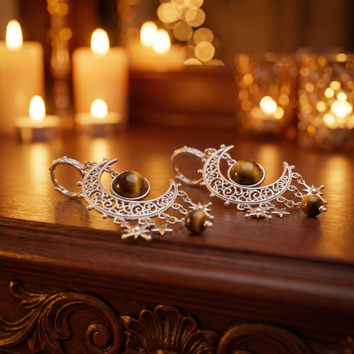 VELNIVAY Celestial Moon Drop Earrings