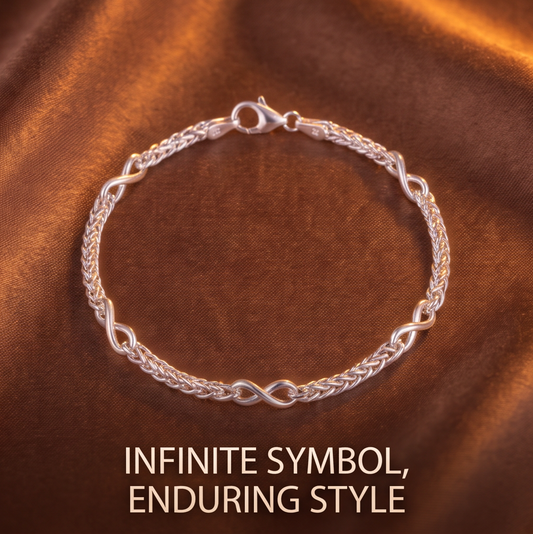 VELNIVAY Eternia Infinity Bracelet — Sterling Silver Endless Loop Bracelet