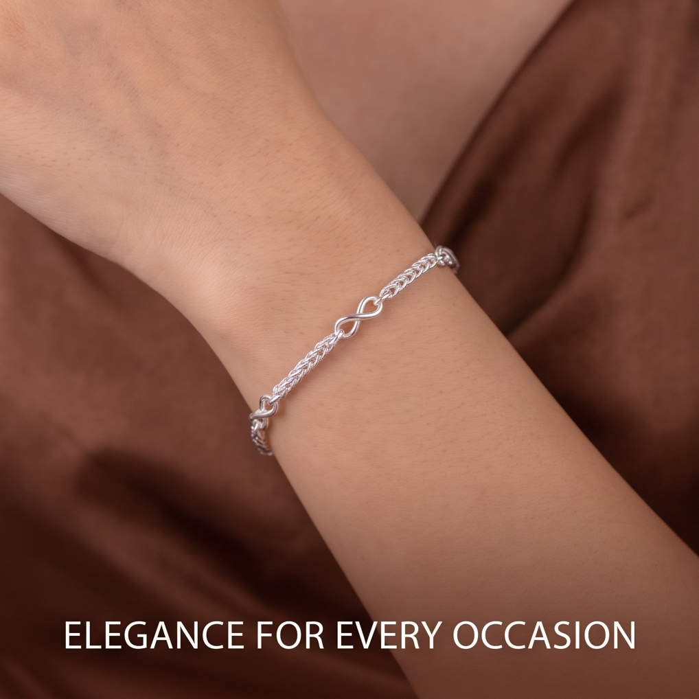 VELNIVAY Eternia Infinity Bracelet — Sterling Silver Endless Loop Bracelet