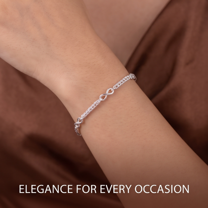 VELNIVAY Eternia Infinity Bracelet — Sterling Silver Endless Loop Bracelet