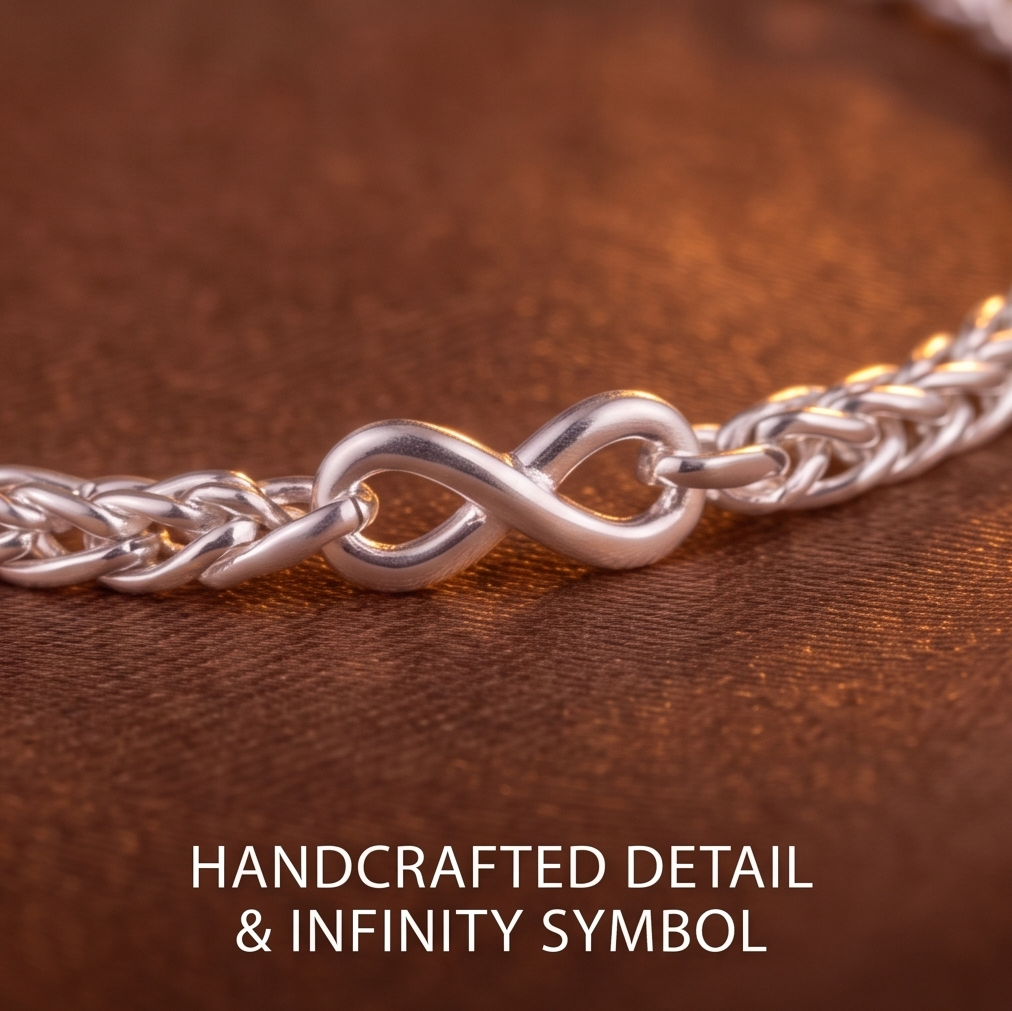 VELNIVAY Eternia Infinity Bracelet — Sterling Silver Endless Loop Bracelet