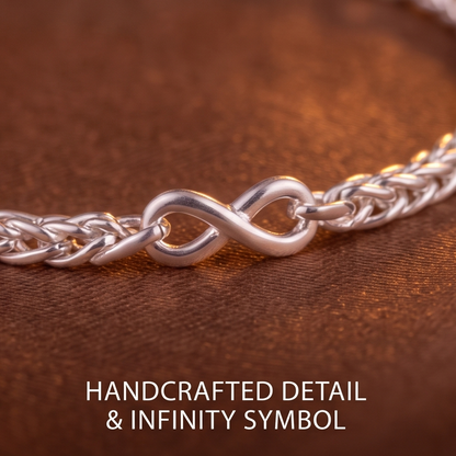 VELNIVAY Eternia Infinity Bracelet — Sterling Silver Endless Loop Bracelet