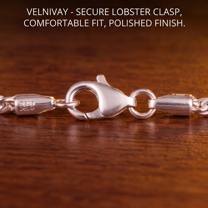 VELNIVAY® Sterling Silver Rope Chain Bracelet