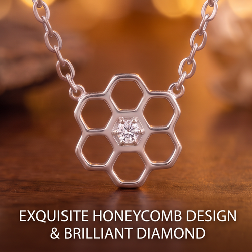 VELNIVAY Honeycomb Geometric Diamond Necklace