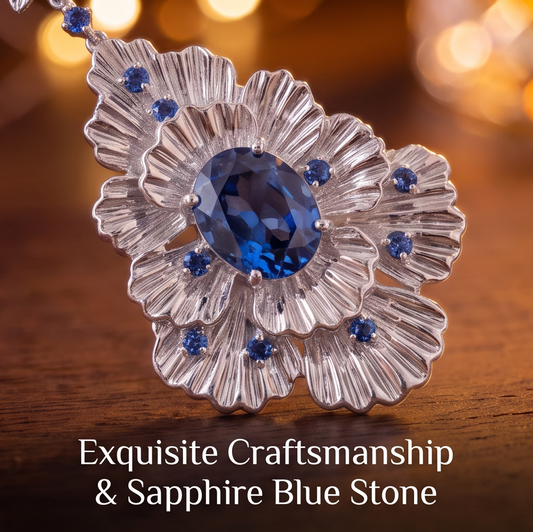 VELNIVAY Celeste Bloom Earrings — Sapphire Floral Drop Earrings