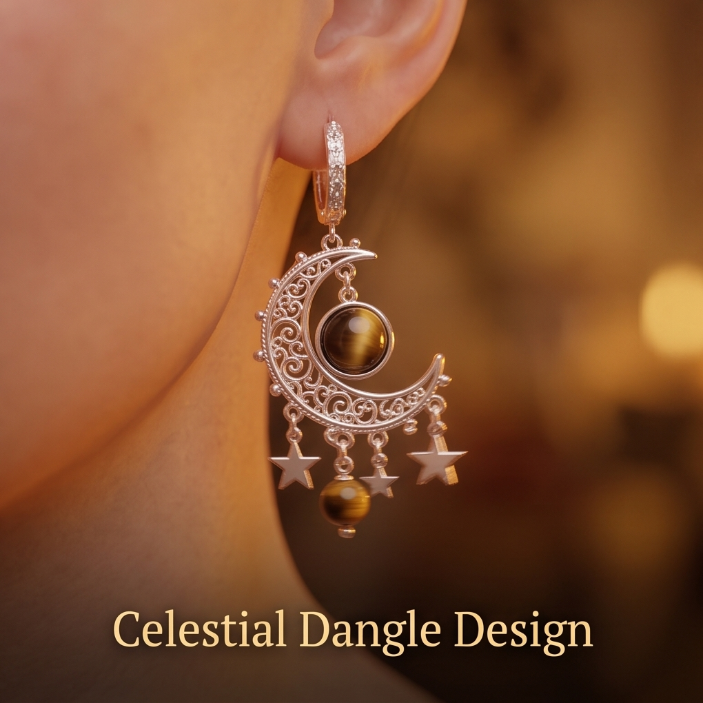 VELNIVAY Celestial Moon Drop Earrings