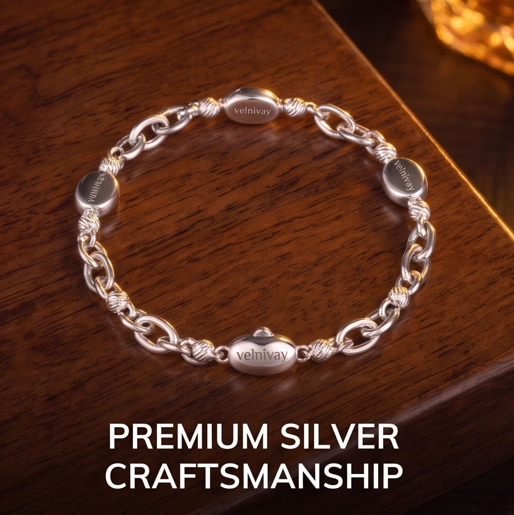 VELNIVAY Lumina Textured Silver Bracelet