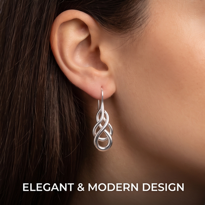 VELNIVAY Infinity Knot Earrings — Timeless Sterling Silver Statement Earrings