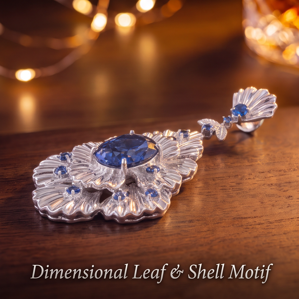 VELNIVAY Celeste Bloom Earrings — Sapphire Floral Drop Earrings