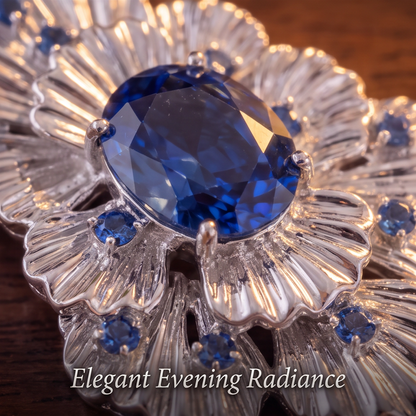 VELNIVAY Celeste Bloom Earrings — Sapphire Floral Drop Earrings