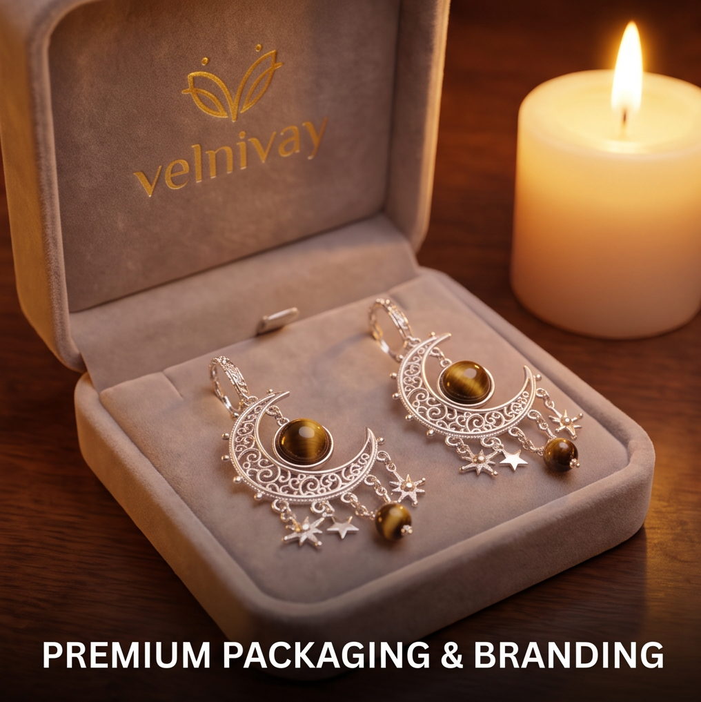 VELNIVAY Celestial Moon Drop Earrings