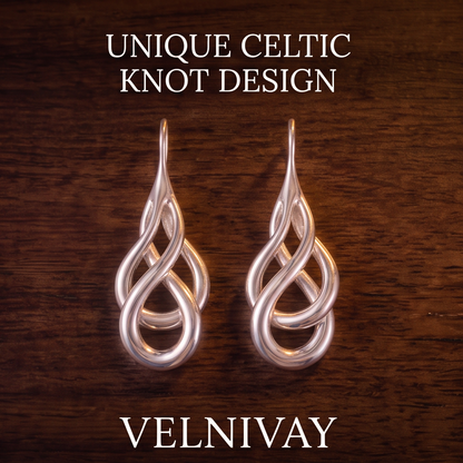 VELNIVAY Infinity Knot Earrings — Timeless Sterling Silver Statement Earrings