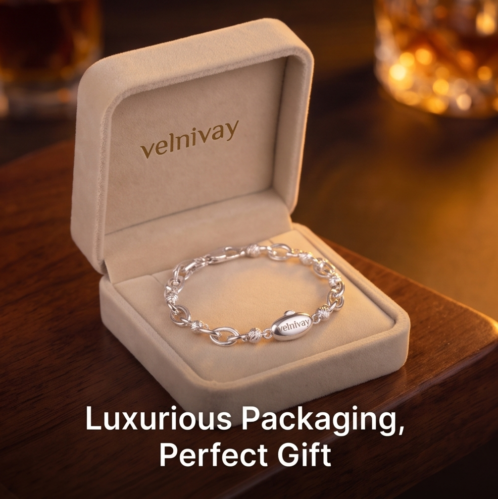 VELNIVAY Lumina Textured Silver Bracelet